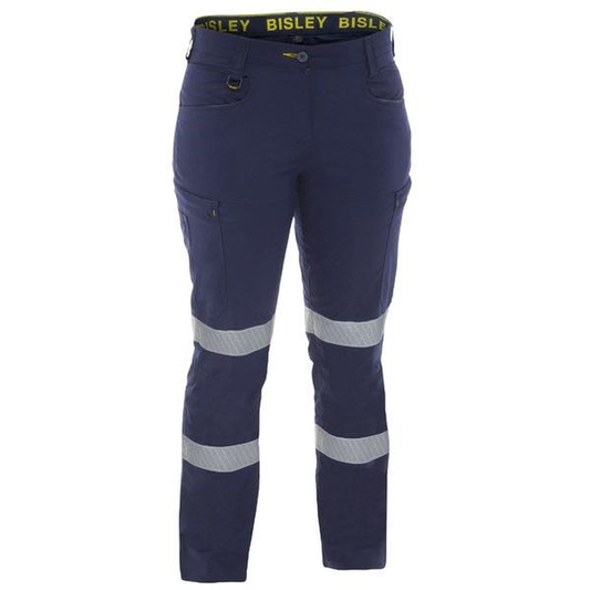 Navy, lightweight, ripstop, front view, Bisley BPCL6152T Womens X Airflow™ Taped Stretch Ripstop Lightweight Cargo Pants
