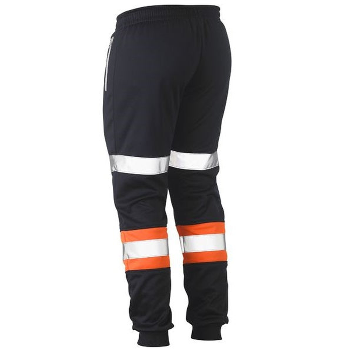 Rear view, navy/orange, Bisley BPK6202T Taped Biomotion Track Pants