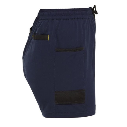 Navy blue side view, Bisley BSHL1331 Womens Flex And Move 4-way Stretch Elastic Waist Short