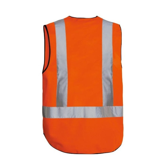 Bisley BV0342HT H-Taped HiVis Vest, orange, rear view