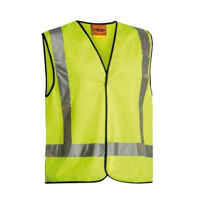 Yellow, front view, Bisley BV0342HT H-Taped HiVis Vest