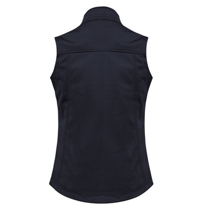 Navy, rear view, Biz Collection J29123 Ladies Soft Shell Vest