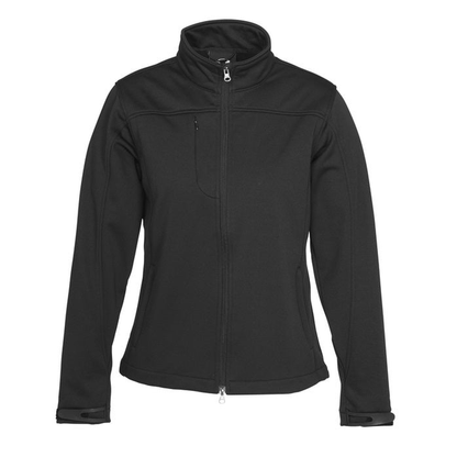 Black water proof, wind proof, zip pocket, premium fabric, Biz Collection J3825 Ladies Softshell Jacket, front view