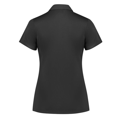 Charcoal grey, rear view, Biz Collection P206LS Womens Action Short Sleeve Polo