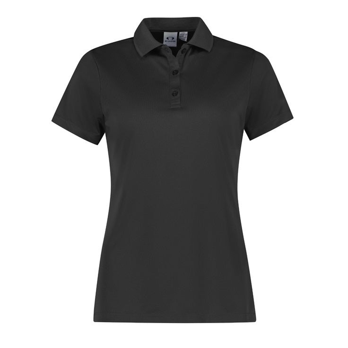 Charcoal grey moisture wicking, corporate, sports, Biz Collection P206LS Womens Action Short Sleeve Polo ,front view