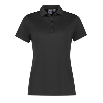 Charcoal grey moisture wicking, corporate, sports, Biz Collection P206LS Womens Action Short Sleeve Polo ,front view