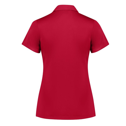 Red, rear view, Biz Collection P206LS Womens Action Short Sleeve Polo