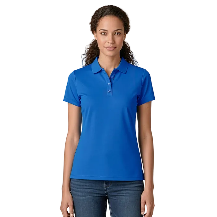 Biz Collection P206LS Womens Action Short Sleeve Polo, model view royal blue