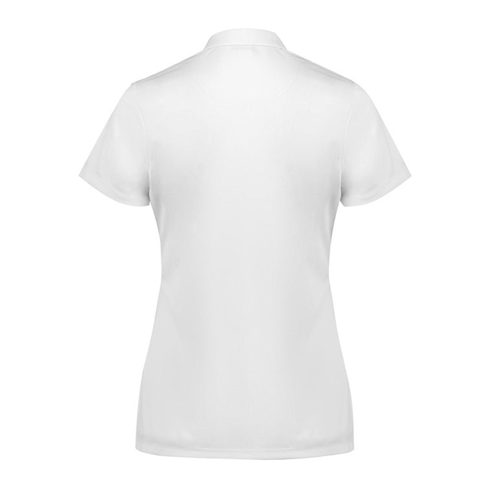 Rear view, white, Biz Collection P206LS Womens Action Short Sleeve Polo