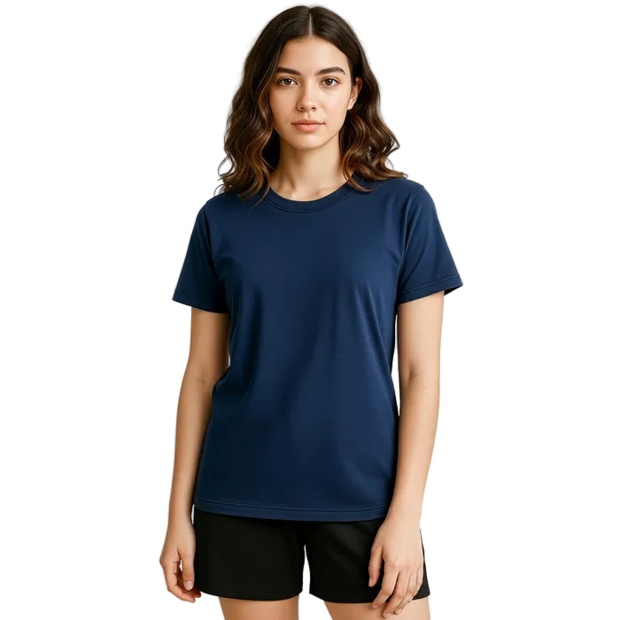 Model view, navy, Biz Collection T207KS Kids Action Short Sleeve Tee