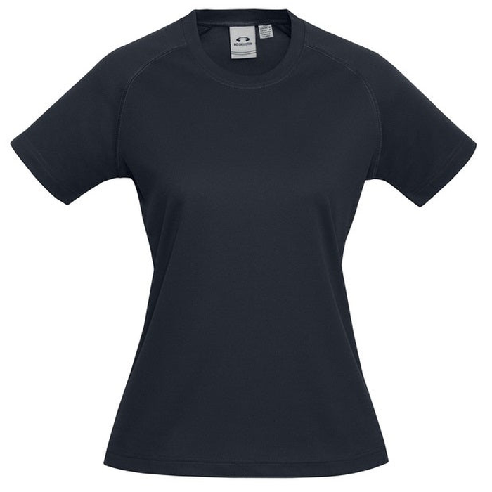 Navy, modern fit, professional or casual, Biz Collection T301LS Ladies Sprint Tee, front view
