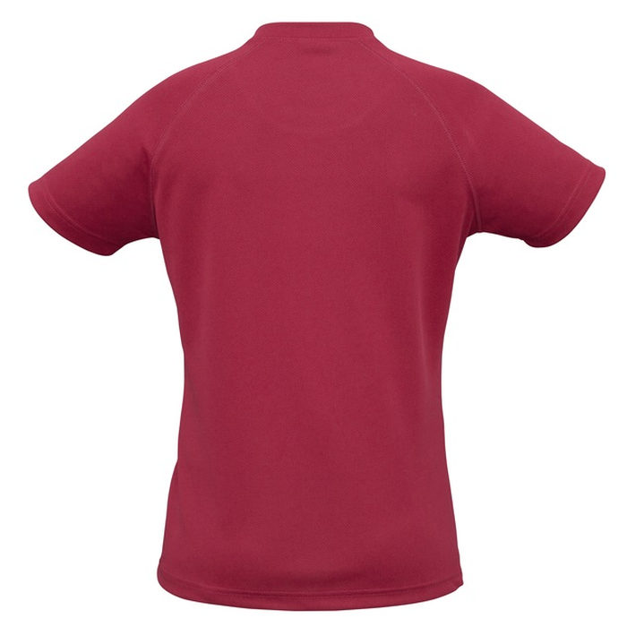 Red, rear view, Biz Collection T301LS Ladies Sprint Tee