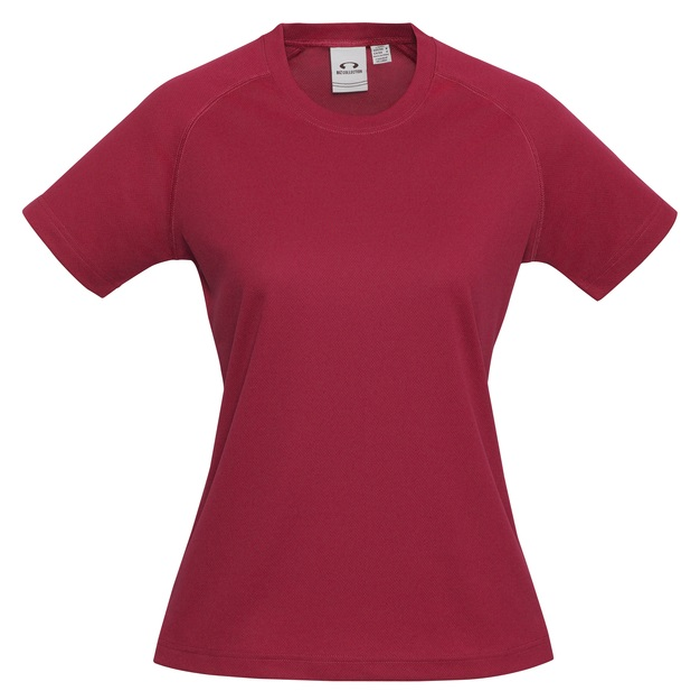 Red, cooling fabric technology, front view, Biz Collection T301LS Ladies Sprint Tee