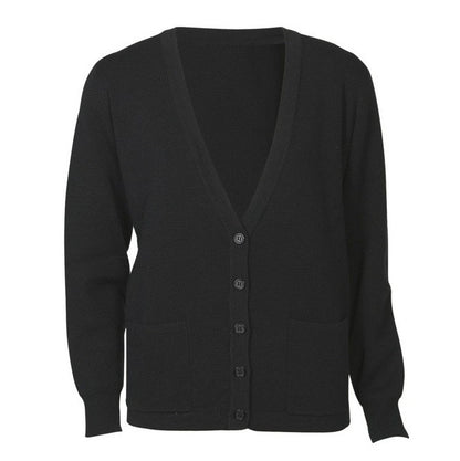 womens work wear black button up premium woolmix long sleeve cardigan Biz Collection LC8008 Ladies Woolmix Knit Cardigan