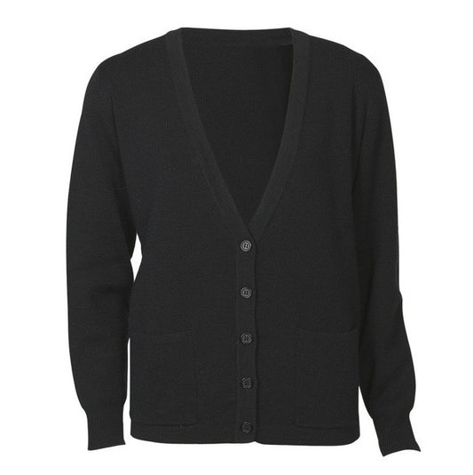 womens work wear black button up premium woolmix long sleeve cardigan Biz Collection LC8008 Ladies Woolmix Knit Cardigan