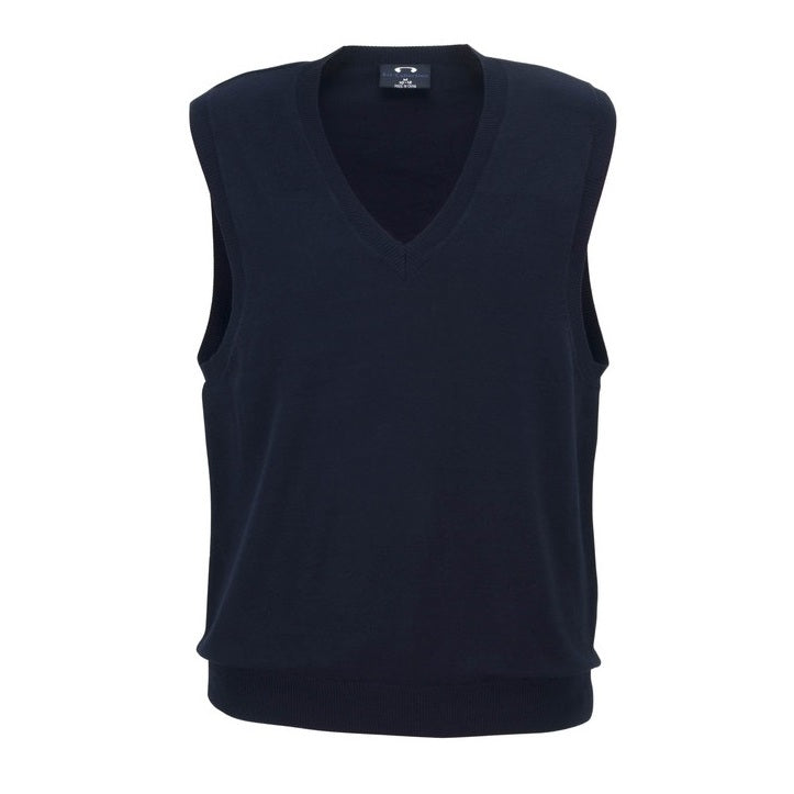 Womens Navy blue ladies knit vest, women's v-neck vest, corporate knitwear, office vest, business uniform vest, viscose knit vest, professional workwear, sleeveless knitwear, women's office clothing, lightweight uniform vest