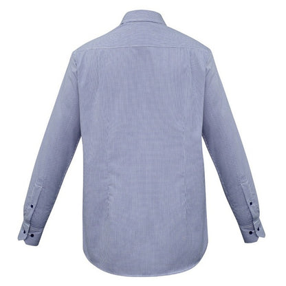 Mens navy blue executive shirt Biz Collection S267ML Edge Mens Long Sleeve Shirt
