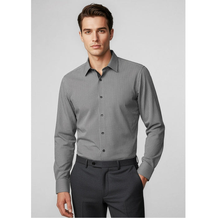 Black Biz Collection S267ML Edge Mens Long Sleeve Shirt