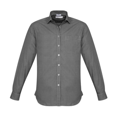 Mens long sleeve black smart easy care everyday Biz Collection S716ML Ellison Mens Shirt