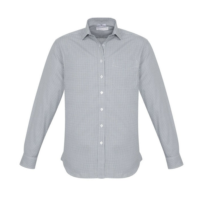 Mens silver grey professional easy care Biz Collection S716ML Ellison Mens Shirt