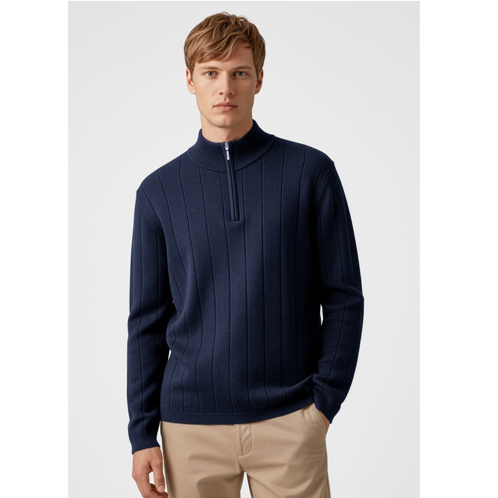 Biz Collection WP10310 Mens 80/20 Knit Pullover - Navy - Front View
