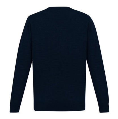 Biz Collection WP916M Roma Mens Knit Pullover - Navy - Back View
