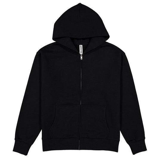 Black hoodie with a zipper on a white background