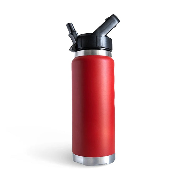 Red triple wall insulated cold and hot drink bottle Fridgy FRI780 780ML Grip Bottle With Sipper Lid