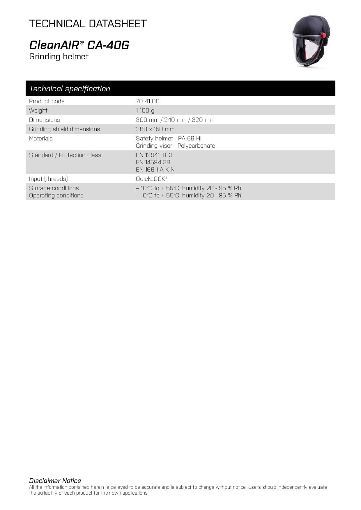 Maxisafe R304100H CleanAIR CA-40G Hard Hat w/ Toric Visor & AerGO PAPR Kit - Heavy Duty Battery