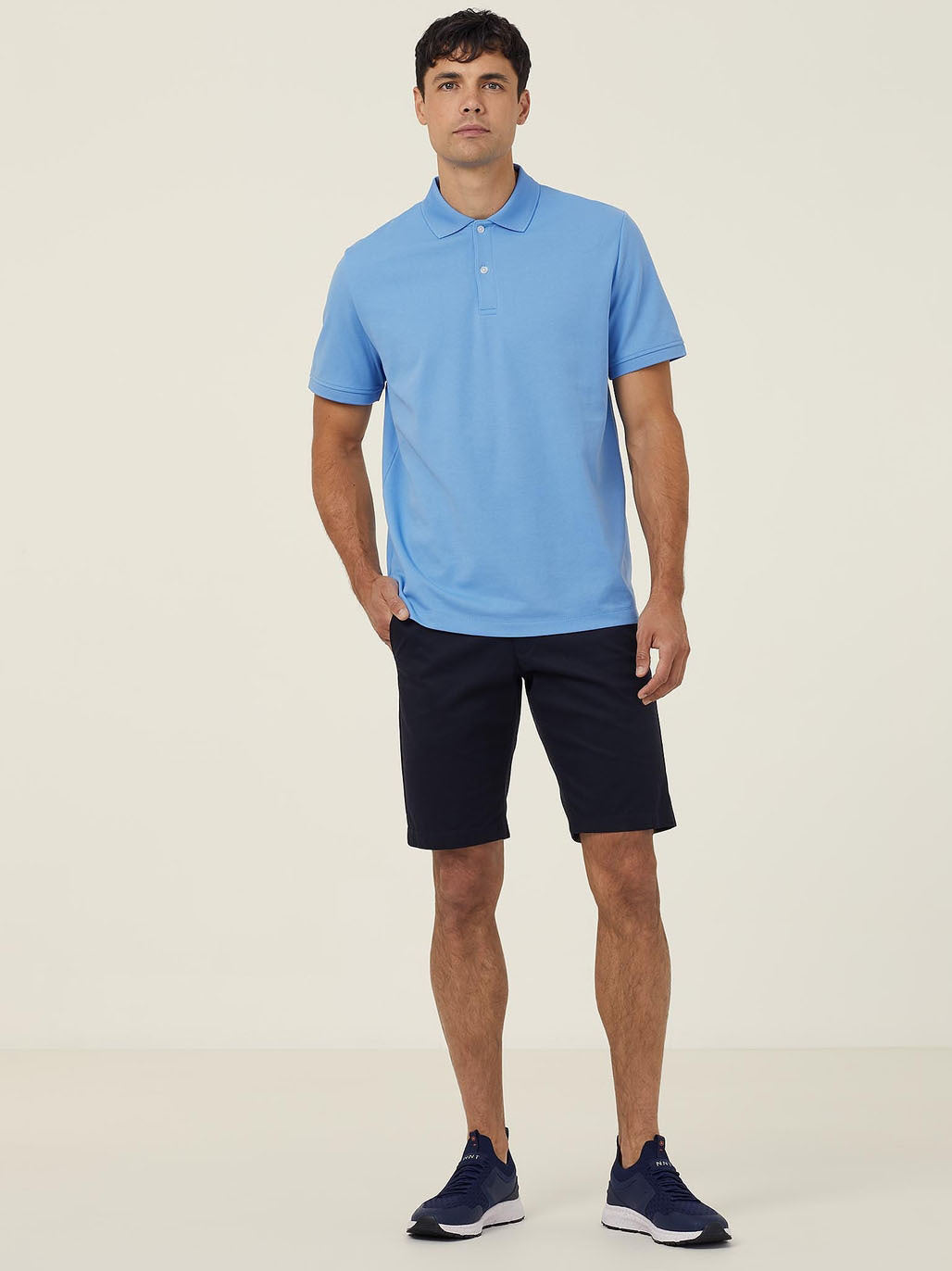 NNT CATJ2M Mens Short Sleeve Polo - Light Blue - Alternative Front View