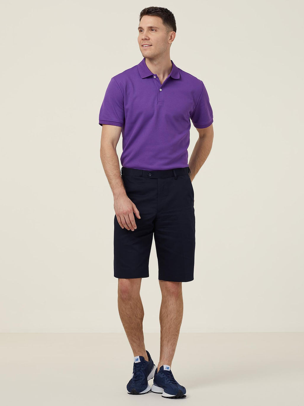 NNT CATJ2M Mens Short Sleeve Polo - Purple - Alternative Front View