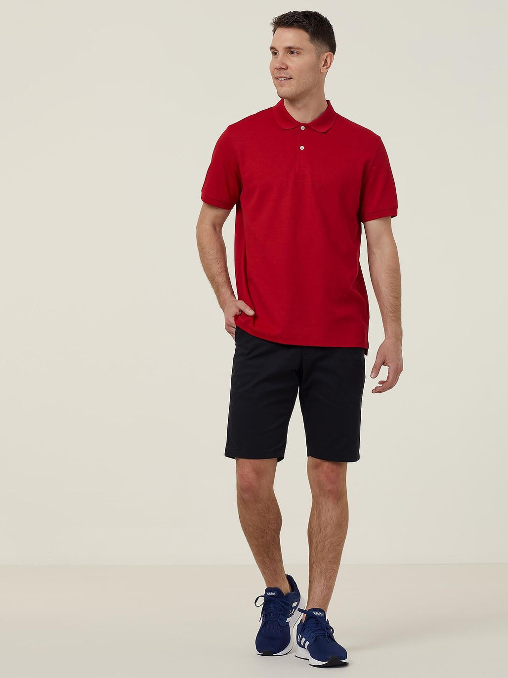 NNT CATJ2M Mens Short Sleeve Polo - Red - Alternative Front View