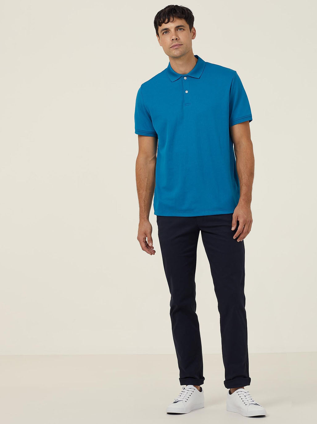 NNT CATJ2M Mens Short Sleeve Polo - Teal - Alternative Front View