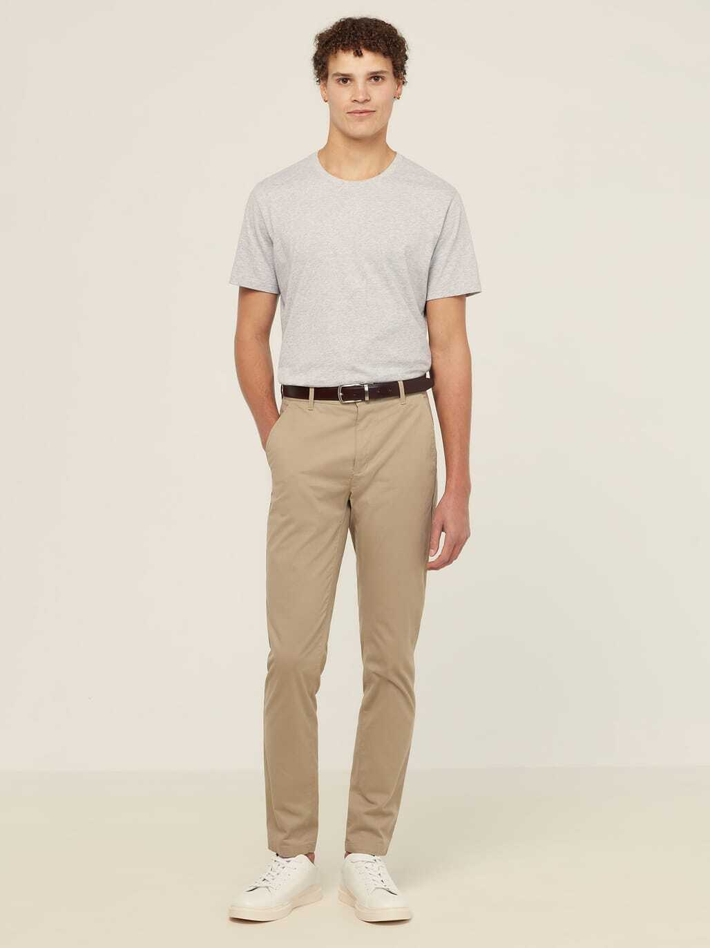 NNT CATJPS Como Australian Cotton Short Sleeve Tee - Light Grey Marl - Alternative Front View