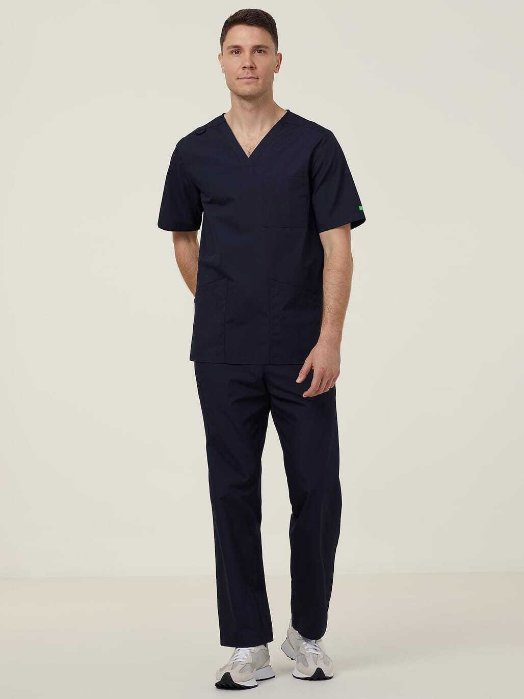 NNT CATQ4B Vital Antibacterial Swan Scrub Pant - Navy - Alternative Front View