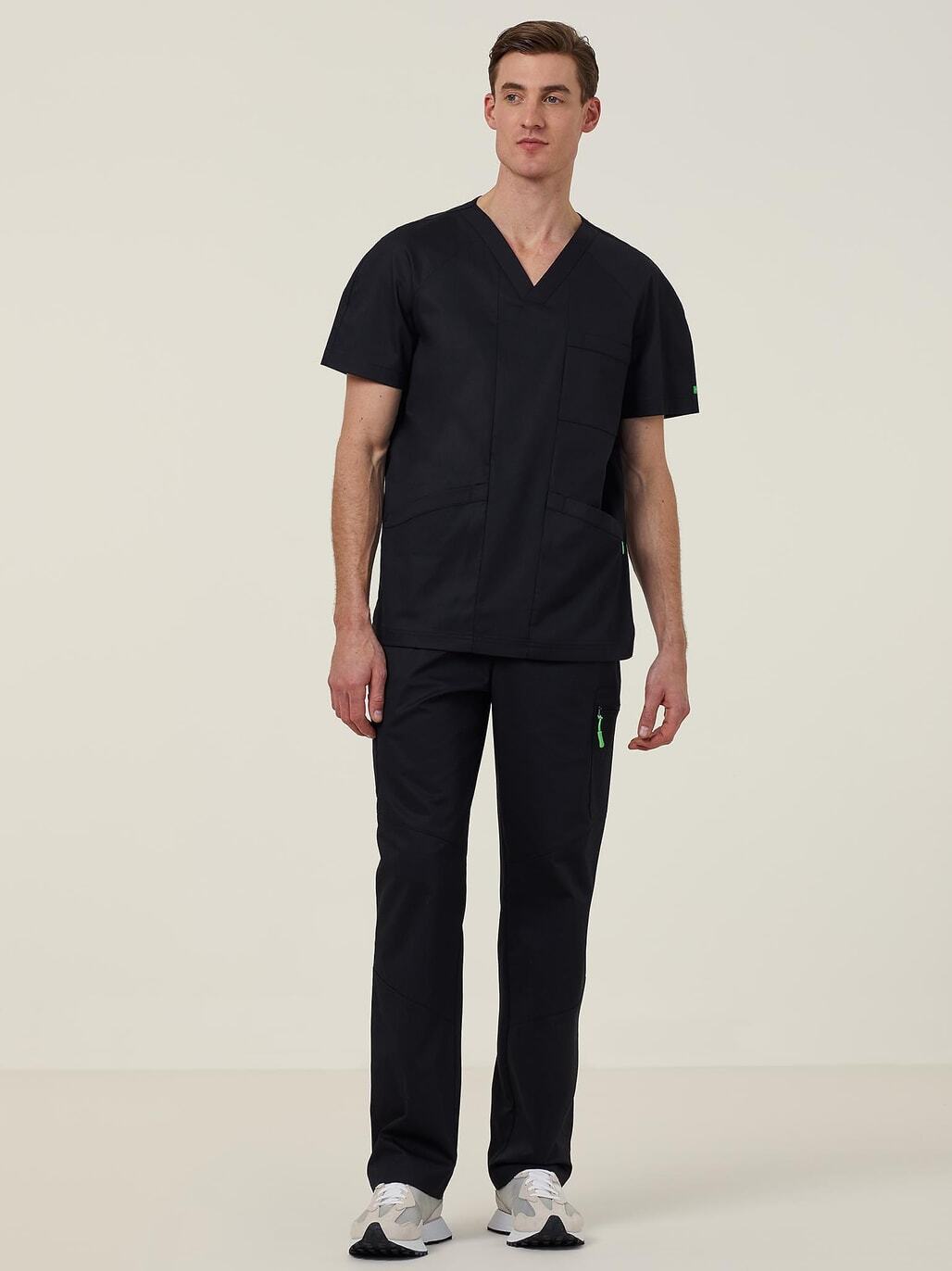 NNT CATQ4F Rontgen Elastic Waist Scrub Pant - Black - Alternative Front View
