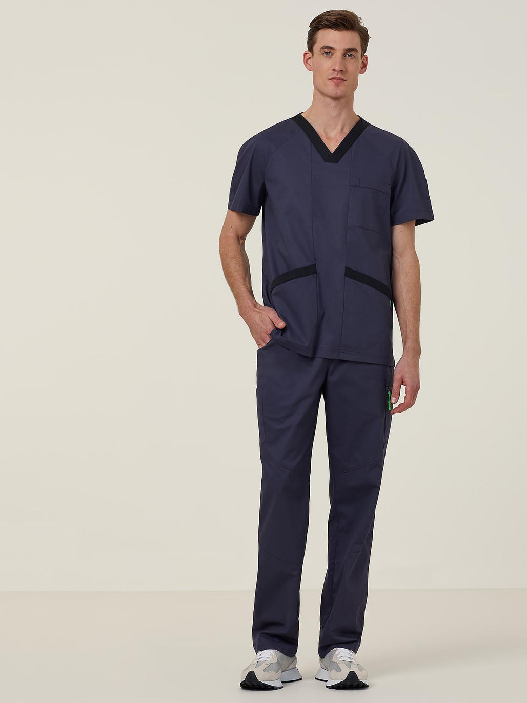 NNT CATQ4F Rontgen Elastic Waist Scrub Pant - Charcoal - Alternative Front View