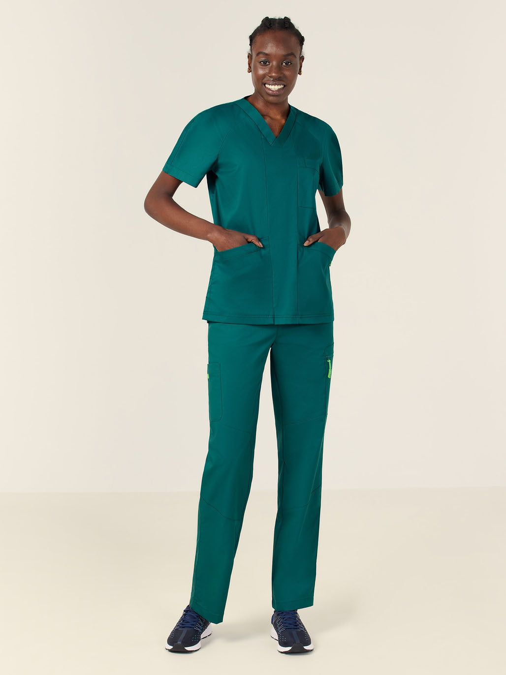 NNT CATRFV Unisex Carl V-Neck Style Scrub Top