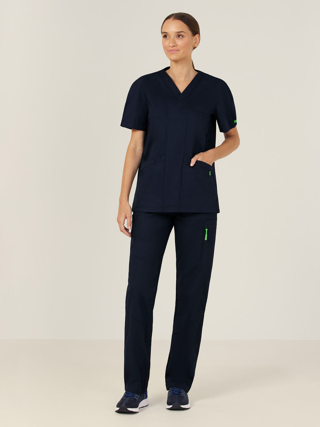 NNT CATRFV Carl V-Neck Scrub Top Style - Navy - Alternative Front View