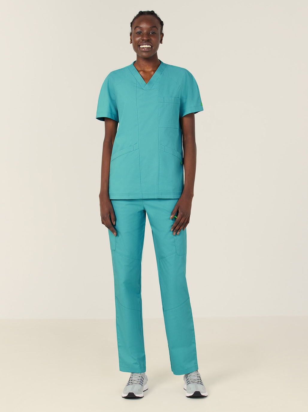 NNT CATRFV Carl V-Neck Scrub Top Style - Teal - Alternative Front View