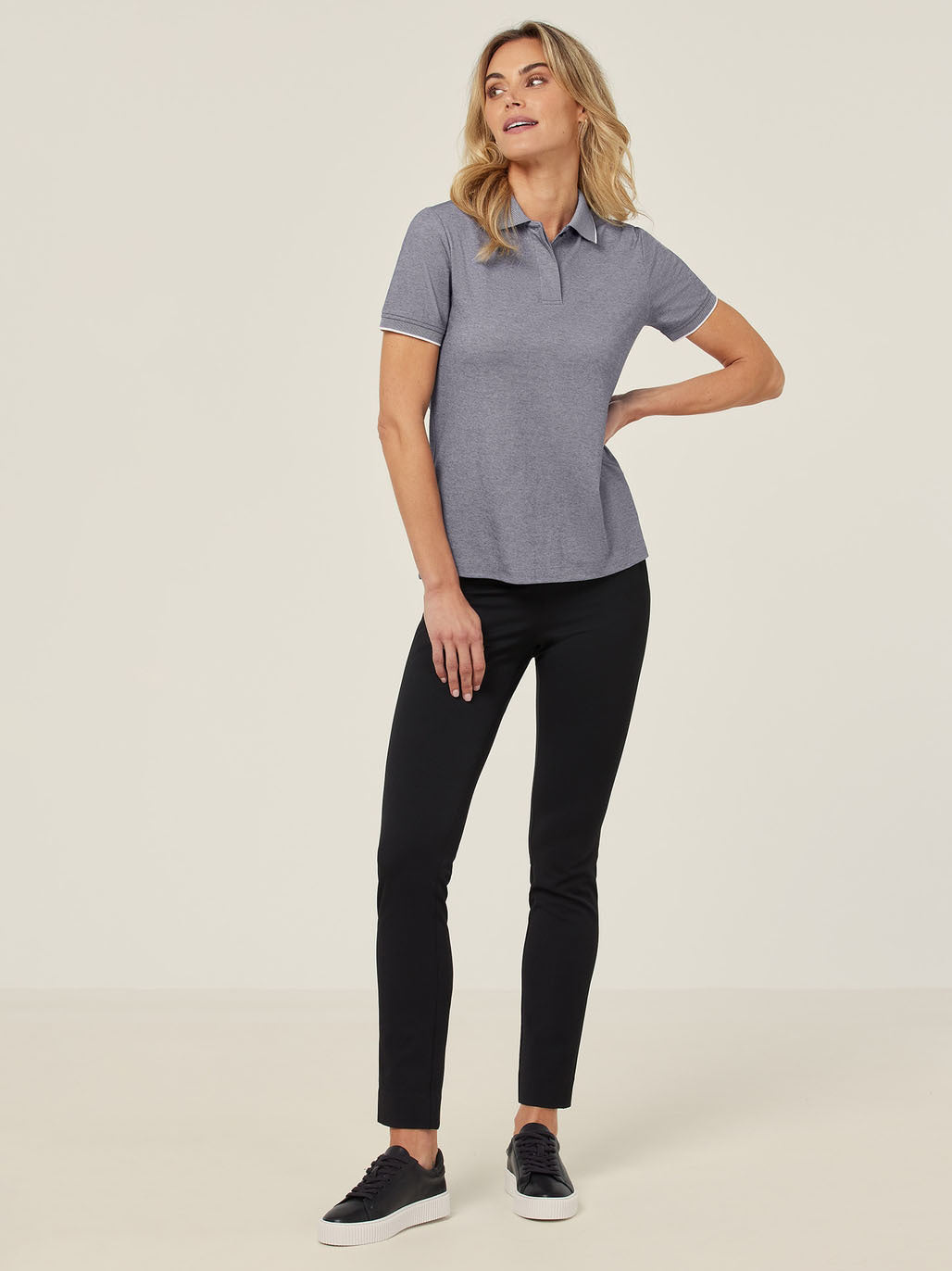 NNT CATUF9 Textu Short Sleeve Polo - Grey - Alternative Front View