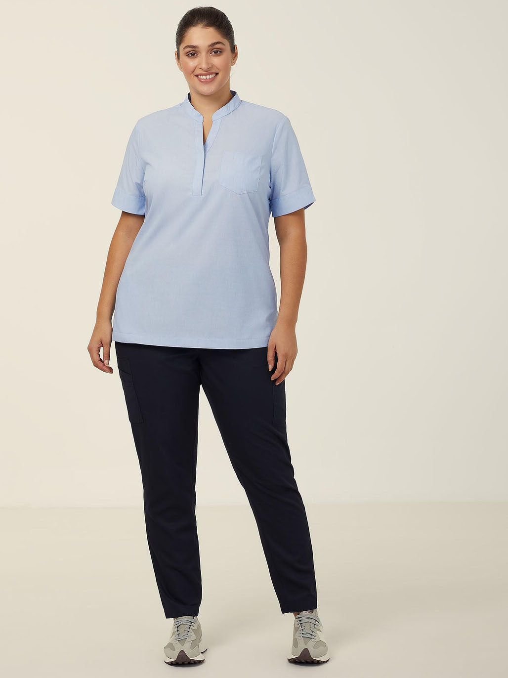 NNT CATUGA Textu Short Sleeve Tunic - Blue - Alternative Front View