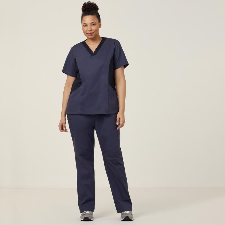 NNT CATULL Next-Gen Antibacterial Nightingale Scrub Top - Charcoal - Front View