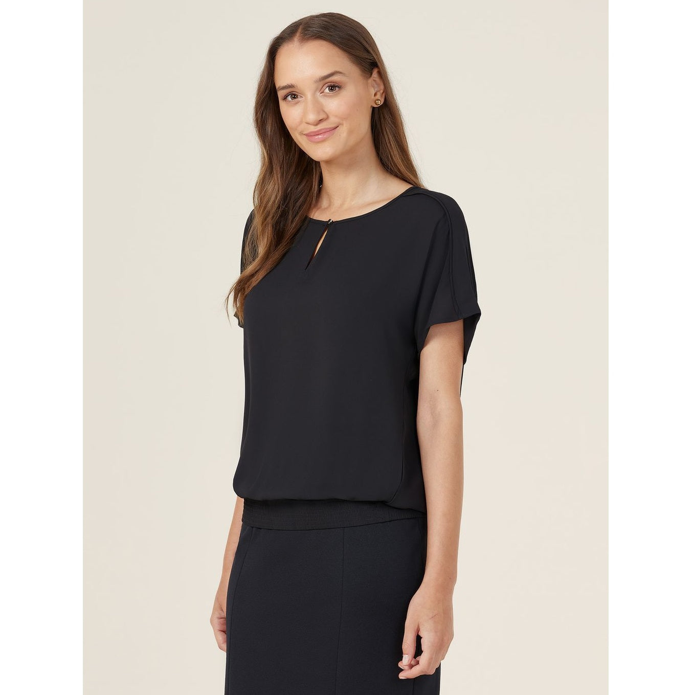 NNT CATUQT Georgie Short Sleeve Rib Hem Top