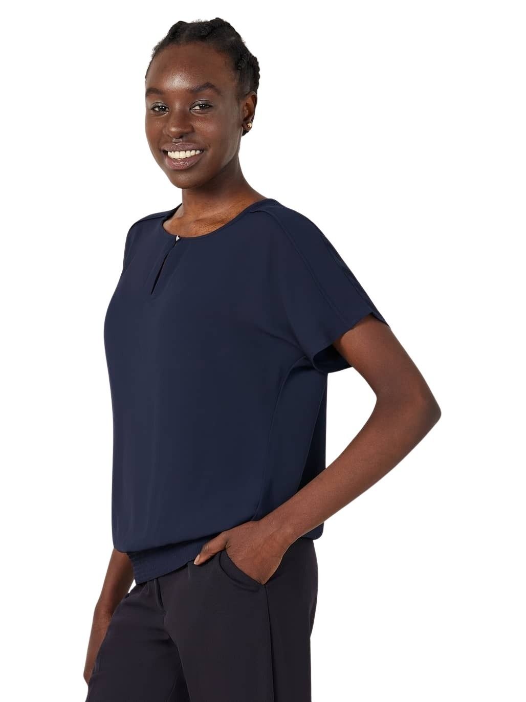 NNT CATUQT Georgie Short Sleeve Rib Hem Top