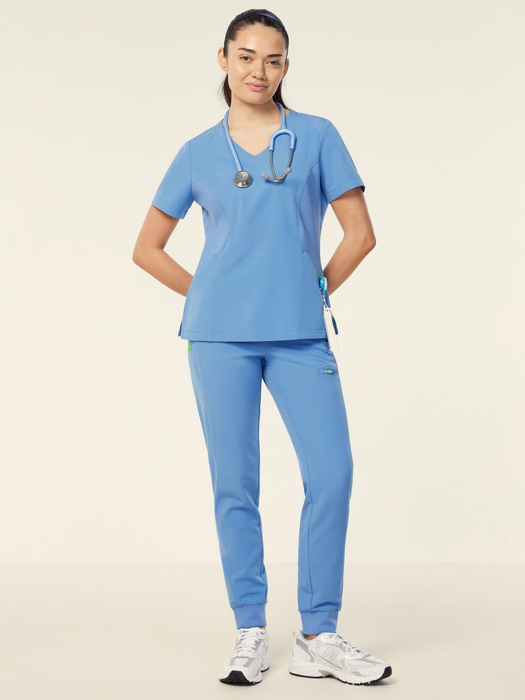 NNT CATUWX Invigorate Helen Scrub Top - Light Blue - Alternative Front View