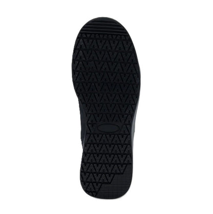 Black shoe sole with geometric pattern on a white background