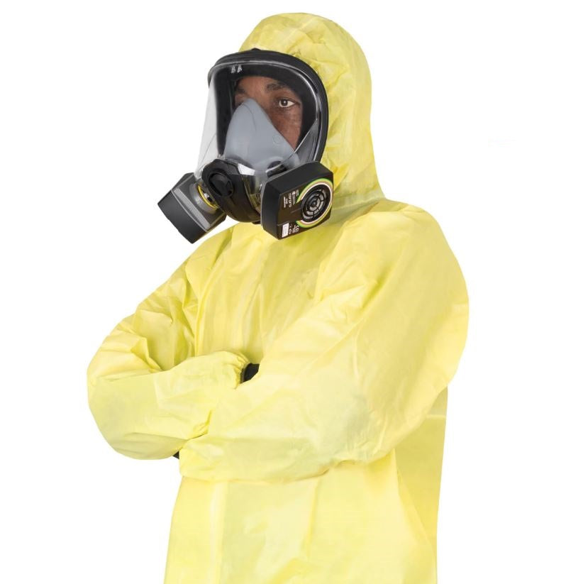 Force 360 CFPR300 ChemRepel Type 3 4 5 6 Coverall - Yellow - Upper Body Worn View