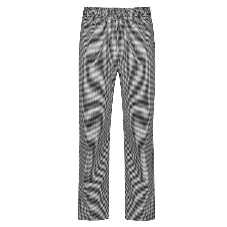 Biz Collection CH234M Dash Mens Chef Pants - Black/White Check - Front View