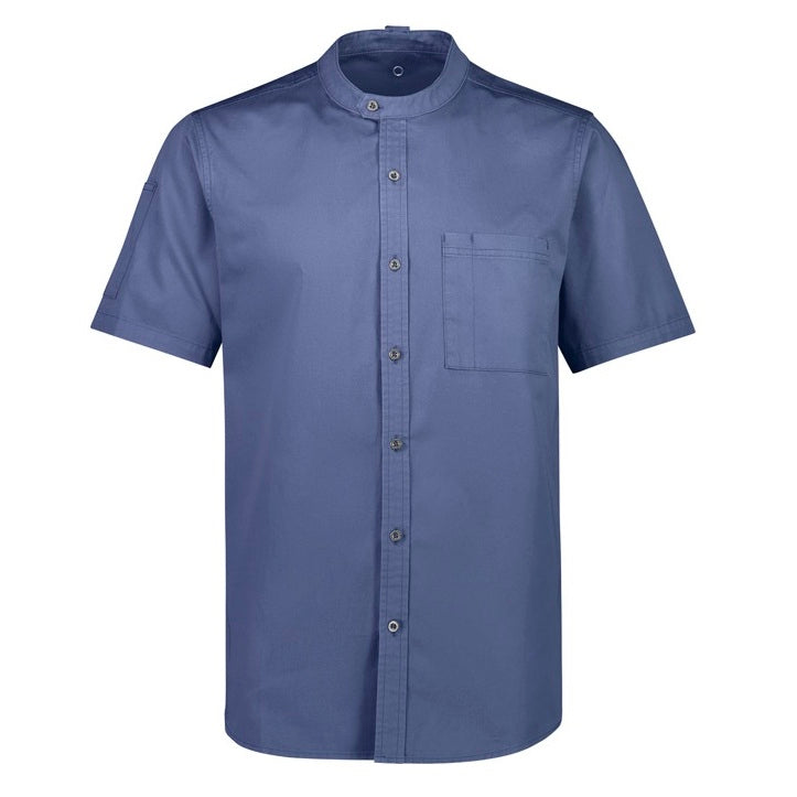 Biz Collection CH329MS Mens Salsa Short Sleeve Chef Shirt - Grey - Alternative Front View